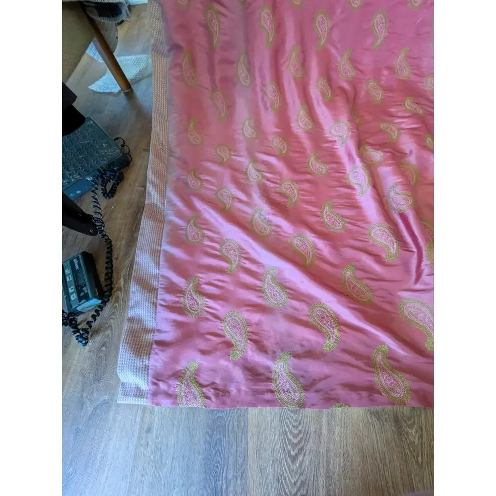 Banasata Pink Sarees Silk Embroidered Paley Saree 84 x 92 each 2 panels